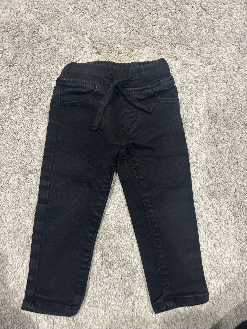 Little Bipsy Black Pull-On Drawstring Jeans for Kids